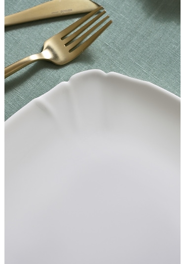 Karaca Tonny 6 Parça Opal Pasta Takımı Beyaz 19 Cm Şeffaf
