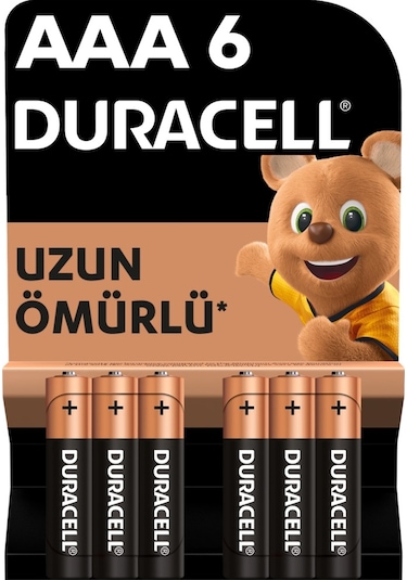 Duracell Xtralife Alkalin AAA İnce Kalem Pil 6'lı