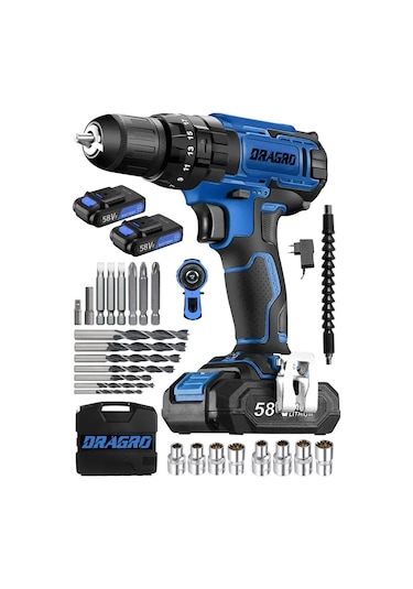 Dragro 58v 5AH GTX-58 Darbeli Çift Akülü Vidalama Makinesi