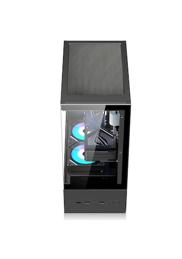 Zoko Smıle Siyah 5x12cm Argb Fanlı Temper Camlı Atx Gaming Kasa