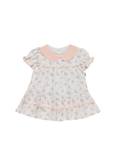 Civil Baby Çiçek Empirme Bebe Yaka 6-18 Ay Elbise - Beyaz