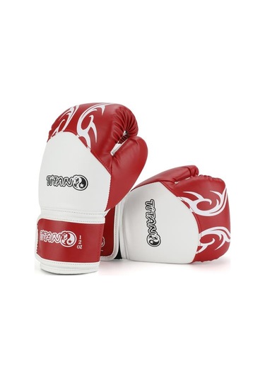 Titan Sport Kırmızı Beyaz İşlemeli Boks Eldiveni Çok Renkli