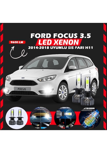 Ford Focus 3.5 2014-2018 Sis Farı Uyumlu Şimşek Etkilii Led Xenon Pro Series H11
