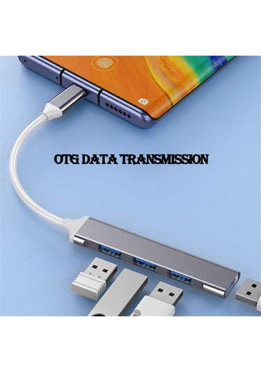 Reedark 4'ü 1 Arada Usb C Hub, 3xusb 2.0 + 1xusb 3.0 İle Dizüstü Bilgisayar, Tablet Ve Akıllı Telefonlar İçin Type C Bağlantı Noktası