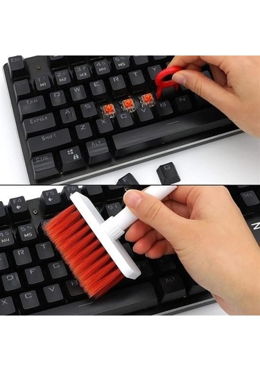 Zmc Bilişim Çok Amaçlı Kırmızı Hassas Fırça Başlıklı Bilgisayar Laptop Temizleme Fırçası
