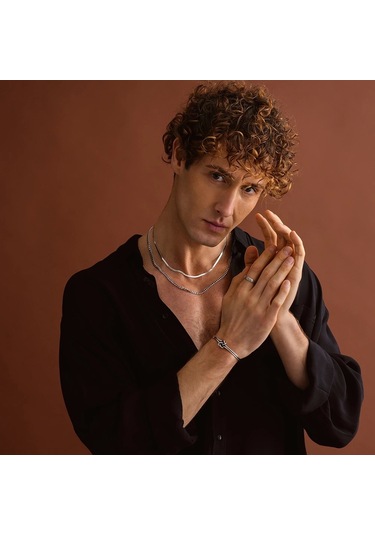 925 Ayar Gümüş Düğüm Model Unısex Kelepçe Bileklik Gümüş