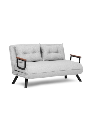 Sando İkili Katlanır Yataklı Koltuk Teddy Gri Gri