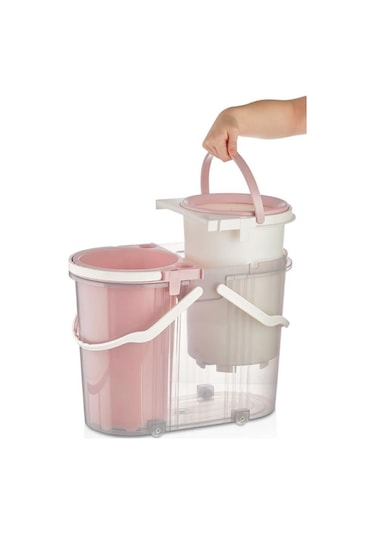 Vip Ahmet Twister Temiz ve Kirli Su Hazneli Temizlik Seti Pembe VP-602