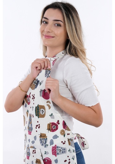 Motif Ayarlanabilir Askılı Şef Önlüğü Chef Mutfak Önlüğü Jam Jar