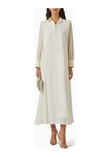 Eegen Studio Ophelia Kemerli Elbise - Crinkle Chiffon Crepe İle Şık Ve Rahat Seçenekler Kırık Beyaz