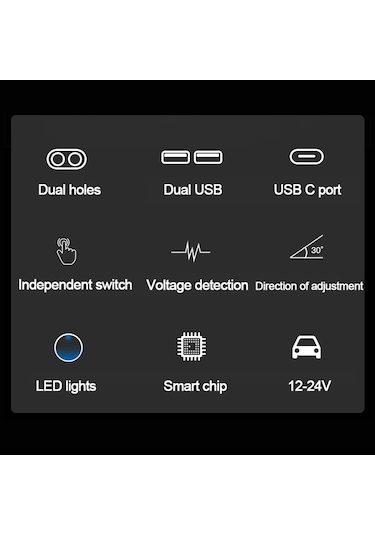 Springsun 150w Araç Şarj Cihazları Pd+qc3.0 Hızlı Şarj Adaptörü 2 Soketli Güç Ayırıcı 12-24v Led Voltaj Algılama Açma-kapama