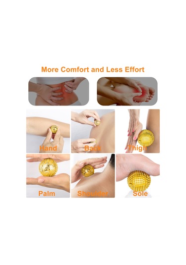 Youtek Magnetik Masaj Topları, Kas Geliştirme Ve Rahatlama İçin, Parmak Ve Ayak Tabanı Masajı, 3.2 Cm, Altın Renkli, 2 Adet Seti Altın