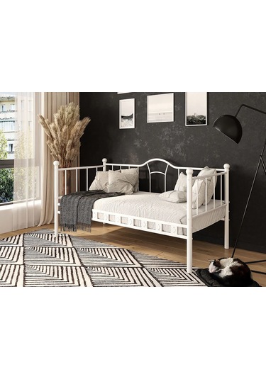 Kamelya Sedir Metal Karyola - 100 X 200 Cm - Beyaz 100 X 200 Cm