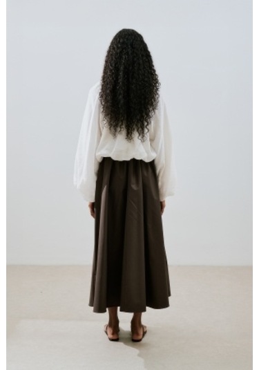 Balon Form Kısa Bluz Ekru Ekru