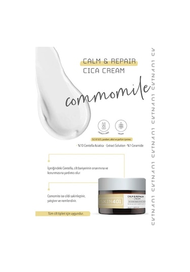 Skin401 Sakinleştirici ve Bariyer Onarıcı Cica Centella Krem 50 ML
