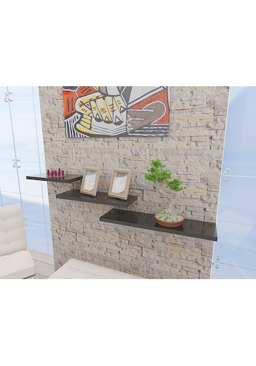 Peakdizayn 3'Lü Duvar Rafı Seti Renkli