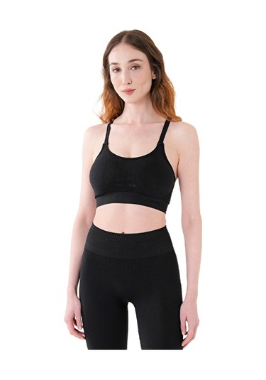 Musclecloth Nova Seamless Sırt Detaylı Bra Siyah