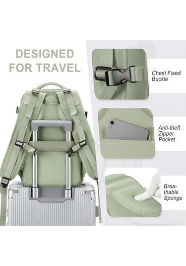 Sandwich Motion003 Küçük Boy Açık Mavi Kapasiteli Seyahat Sırt Çantası Laptop Ayakkabı Cebi Antihırsızlık Özellikli Açık Mavi