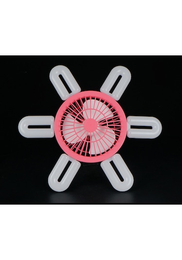 Homyl E27 Soket Fan Işık Küçük Tavan Vantilatörü Pembe