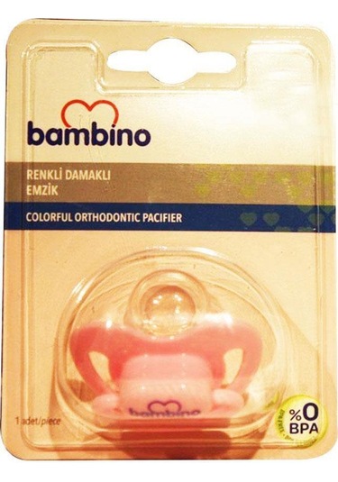 Bambino Renkli Damaklı Emzik 0-6 Ay - Pembe