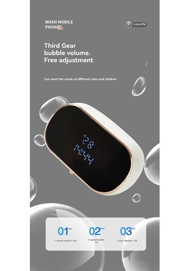 Moveevo Dokunsuz Akıllı Köpük Dağıtıcı - Sayısal Ekranlı, Duvar Kurulu, 350ml Hacimli, Usb-c Şarjlı, Aileye Uygun Temizlik Aleti Beyaz