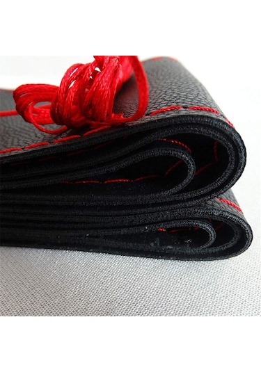 Dikmeli Direksiyon Kılıfı Mavi Siyah Kırmızı Dikiş Seçeneği