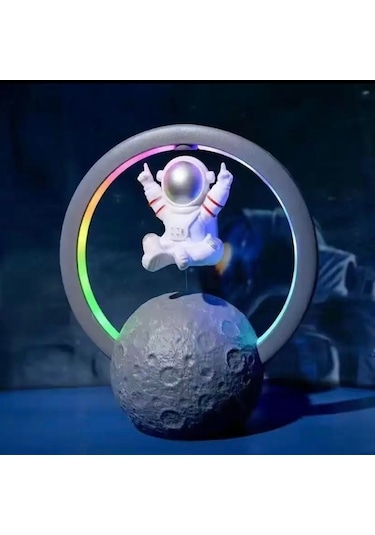 Manyetik Astronot Tasarımlı Bluetooth Hoparlör Gece Lambası Şarjlı Dokunmatik-1760 Çok Renkli