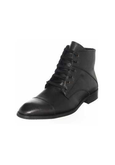 45-46-47-48-49-50 Numara Us142 Siyah Deri Vip Erkek Büyük Numara Bot Siyah