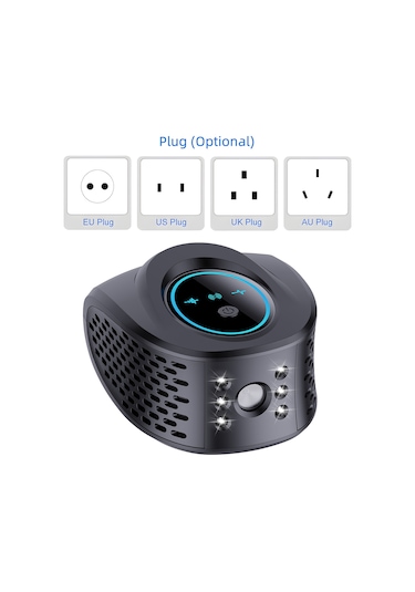 H47980beu Ev İçin Fare Kovucu Ultrasonik 4'ü 1 Arada Haşere Kovucu Siyah