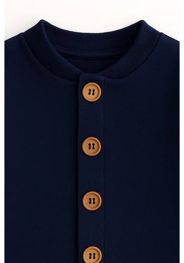 Mevsimlik %100 Pamuk Bereli Bebek Tulum Takım - Yeni Sezon Unisex Antrasit