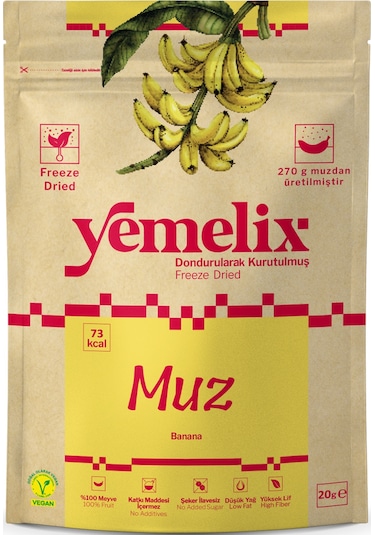 Freeze Dried Muz Kuru Meyve Cipsi - Dondurularak Kurutulmuş Muz 20g 20 G