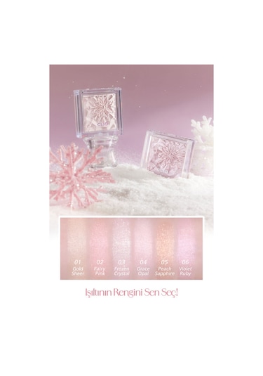 Mikro İnci Tanecikleriyle Yoğun Işıltı Sağlayan Highlighter Clıo Prism Highlighter 04 Grace Opal 04 Grace Opal