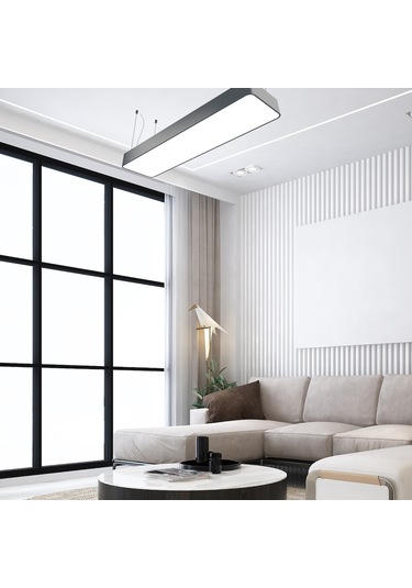 Dikdörtgen Davul Modern Led Avize Linear Armatür Lineer