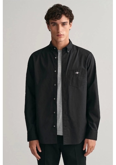 Gant Erkek Siyah Regular Fit Gömlek Siyah