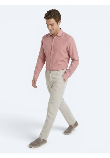 Kip Taş Dokuma Relaxed Fit Casual Pamuk Karışımlı Pantolon