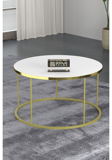 Orta Sehpa Terra Lüx Gold Beyaz