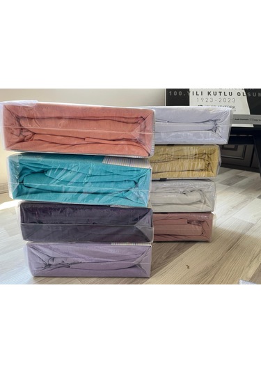 Hanzade %100 Pamuk Penye Lastikli Çift Kişilik Çarşaf Seti 160x200+30 - Camel Camel