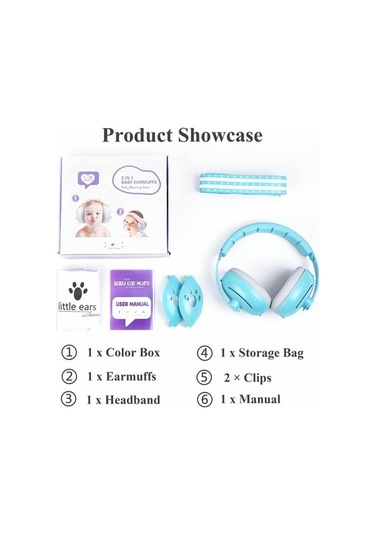 Didadodo Güneş Gülümseme Bebek Kulaklığı, Gürültü Koruması, 0-2 Yaş, Güvenli