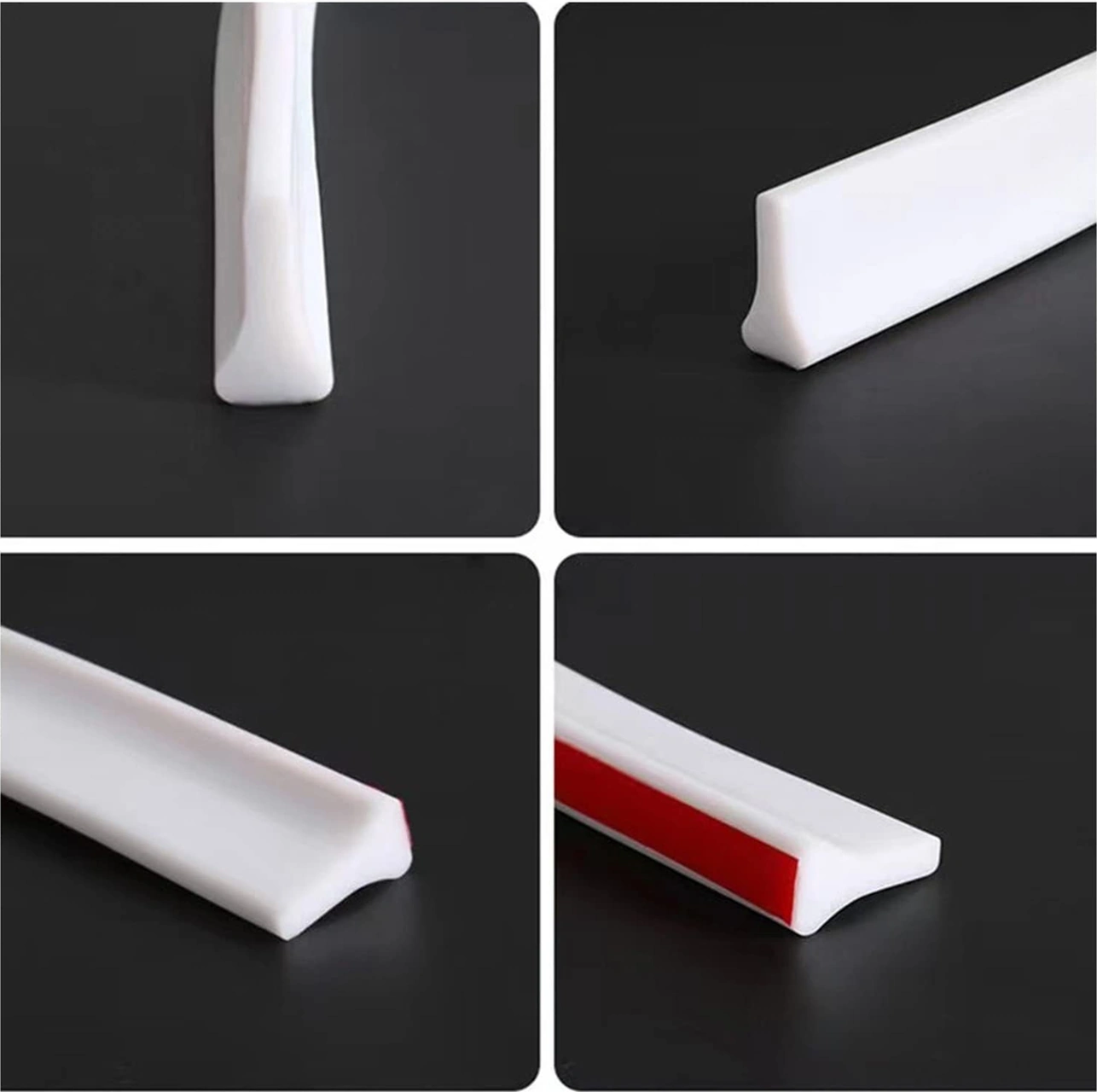 Yuntech01 Silikon Banyo Su Engelleme Şeridi, Otomatik Yapışkan, Su Geçirmez, Duş Alani İçin, 200 Cm Beyaz, Yüksek Kaliteli, Kolay Kurulum Gri