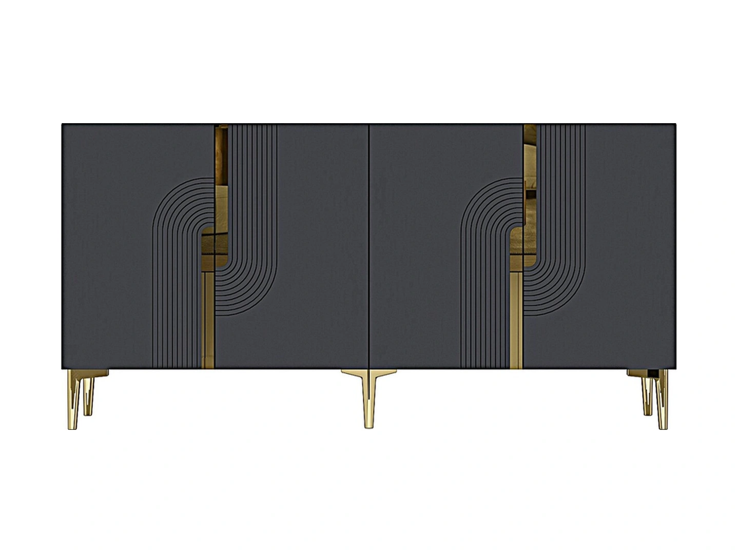 Ka1516ag Meyra150 Konsol, Kahve Köşesi, Tv Sehpası Antrasit-gold 150cm Antrasit