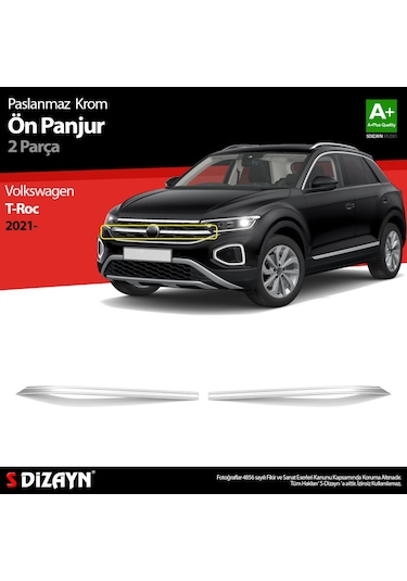 S-Dizayn VW T-Roc Makyajlı Krom Ön Panjur 2 Prç. 2021 Üzeri