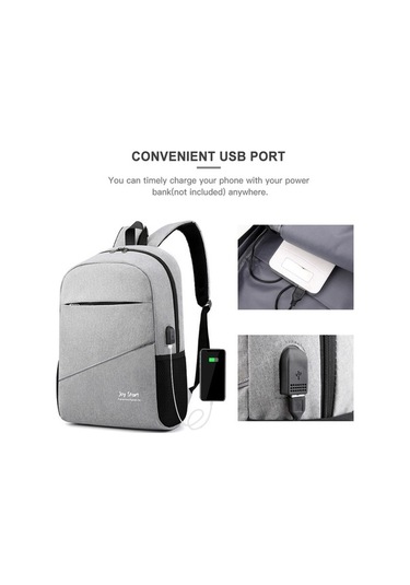 Reedark Erkek Kadın Laptop Sırt Çantası Siyah 3 Adet Çok Kapılı Çantası Siyah