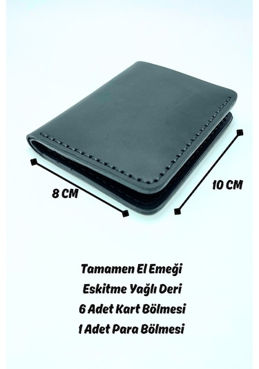 El Yapımı Hakiki Deri Premium Cüzdan Siyah