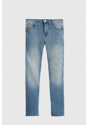 Ds Damat Slim Fit Mavi Düz Jean Kot Beş Cepli Likralı Yıkamalı Denim Pantolon 6HCJ3ORT00102 Mavi