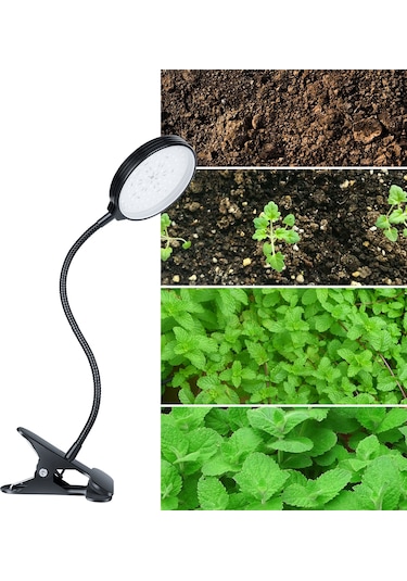 Gajeena 4 Kafa 60w Led Bitki Büyüme Lambası - Kırmızı-mavi Spektrum, 3 Mod Işık, 5 Seviye Aydınlatma, Zamanlama, Ip66 Su Geçirmez, Usb, Masa Üstü Klipsli Siyah
