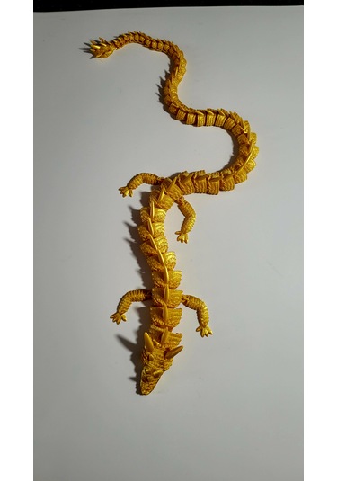 55 Cm Büyük Boy 3d Baskı Altın Ejderha Figürü Eklemli Dragon Biblo Dekoratif