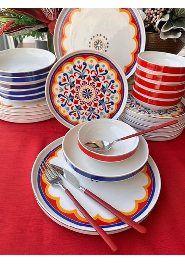 Yemek Takımı Modern Armada 24 Parça 6 Kişilik Renkli