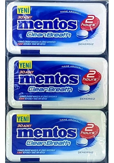 Mentos Clean Breath Plastik Kutu Nane 12 x 21 G
