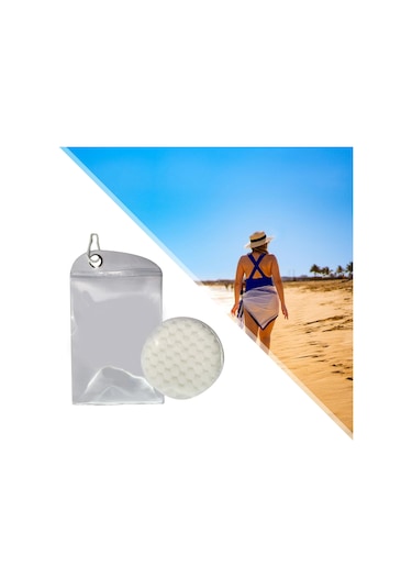 Suntek Kum Temizleme Torbası Fırçası Cilt Dostu Plaj Beyaz Beyaz