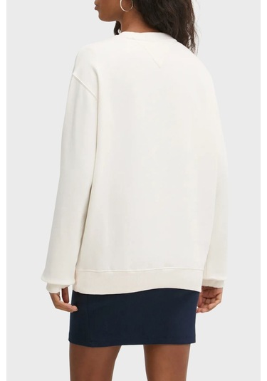 Tommy Jeans Bayan Sweat Dw0dw20172 Ybh Beyaz Beyaz